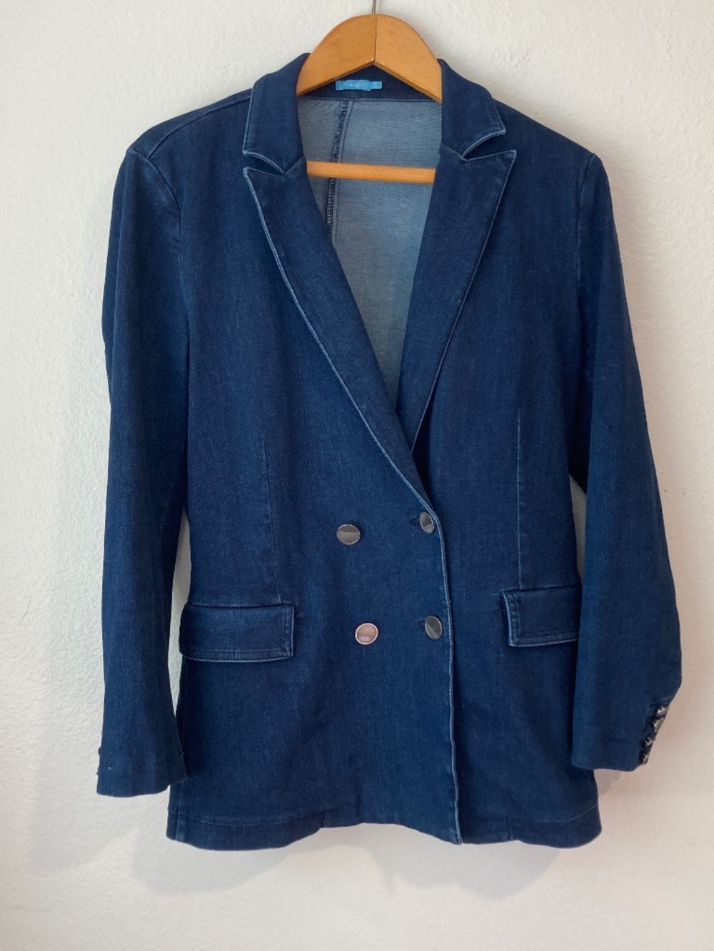 J. MCLAUGHLIN Ressie Stretch Denim Blazer Jacket Double Breasted Women's 10